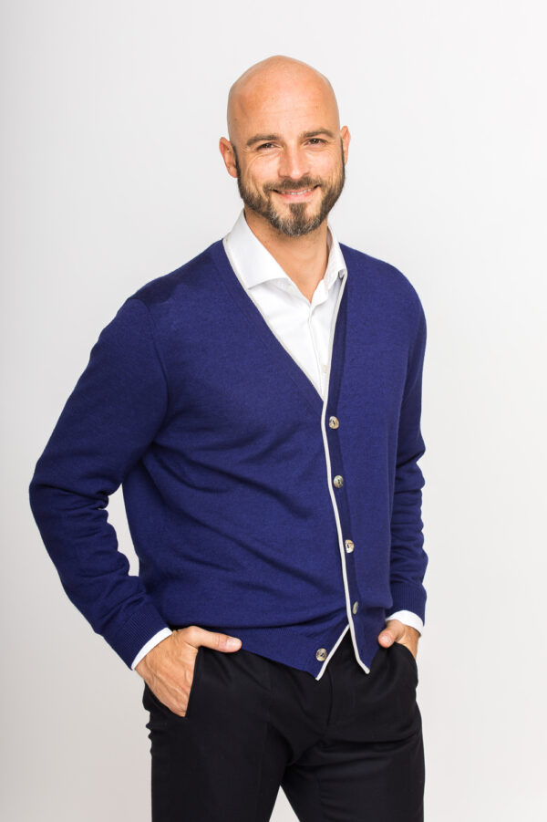 Cardigan aus Kaschmir und Seide 2 Fädig