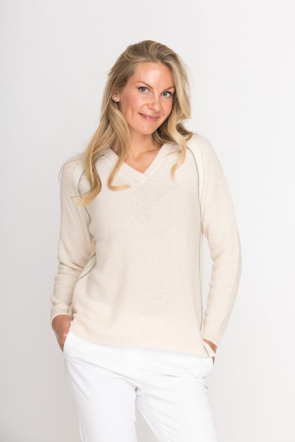 Kaschmir-Pullover mit Pailletten