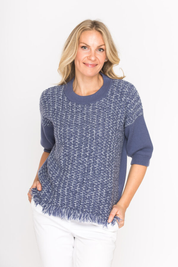 Kaschmir-Pullover mit Rundhalsausschnitt und Fransen – Bild 2