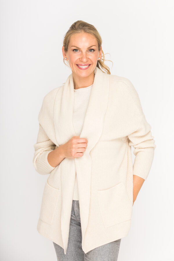 Strickjacke aus Kaschmir in Patentstrick