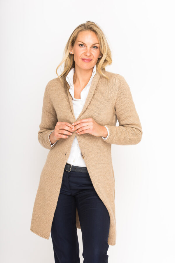 Lange Strickjacke aus reinem Kaschmir