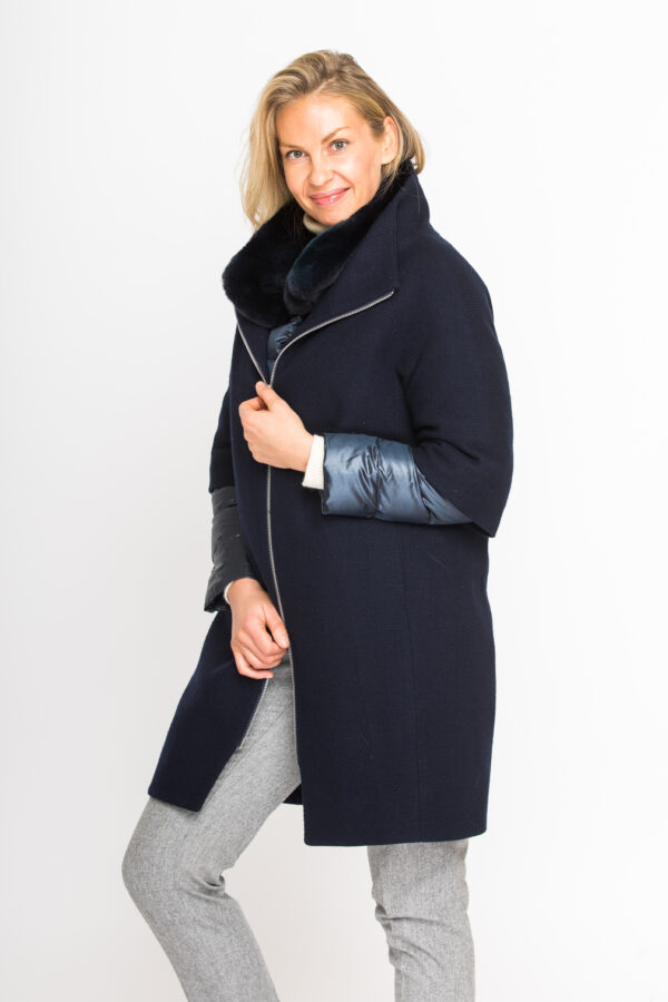 Zweiteiliger Mantel aus Kaschmir mit Daunen Gilet – Bild 2