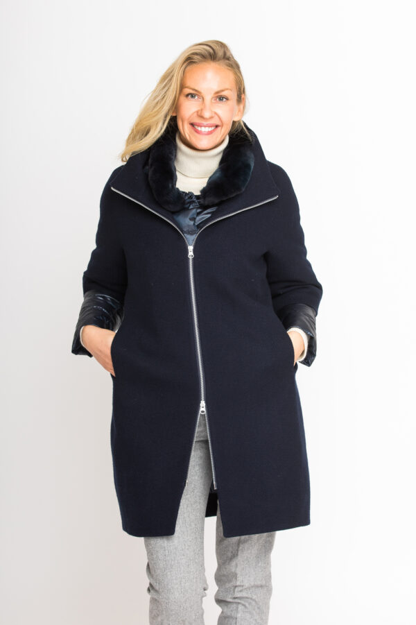 Zweiteiliger Mantel aus Kaschmir mit Daunen Gilet