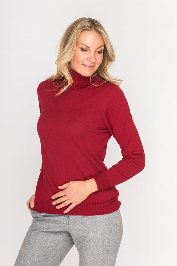 Rollkragen Pullover aus Kaschmir und Seide