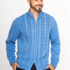 Strickjacke aus Kaschmir in Zopfstrick