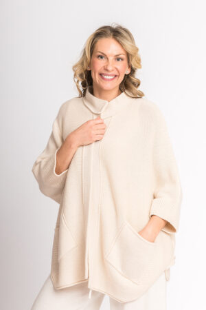 Cardigan im Poncho-Stil aus reinem Kaschmir