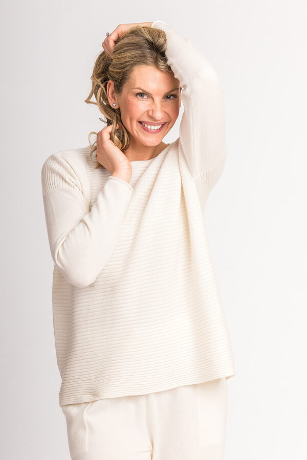 Pullover in Rippenstrick aus reinem Kaschmir – Bild 6