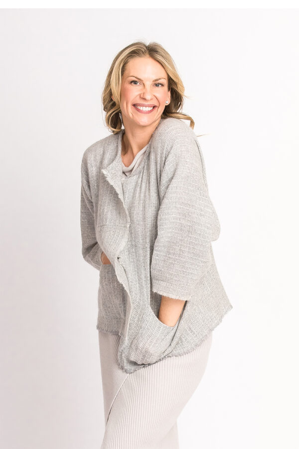 Leichter, gewebter Cardigan aus Kaschmir, Alpaka und Mohair – Bild 3