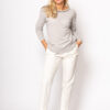Kaschmir-Pullover mit Rundhalsausschnitt und Details 1-fädig