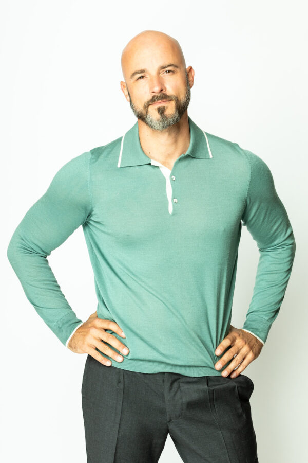 Langarm Poloshirt aus Kaschmir und Seide – Bild 3