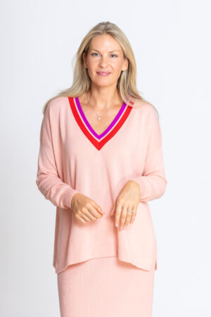 Kaschmir Pullover mit Details 1-fädig